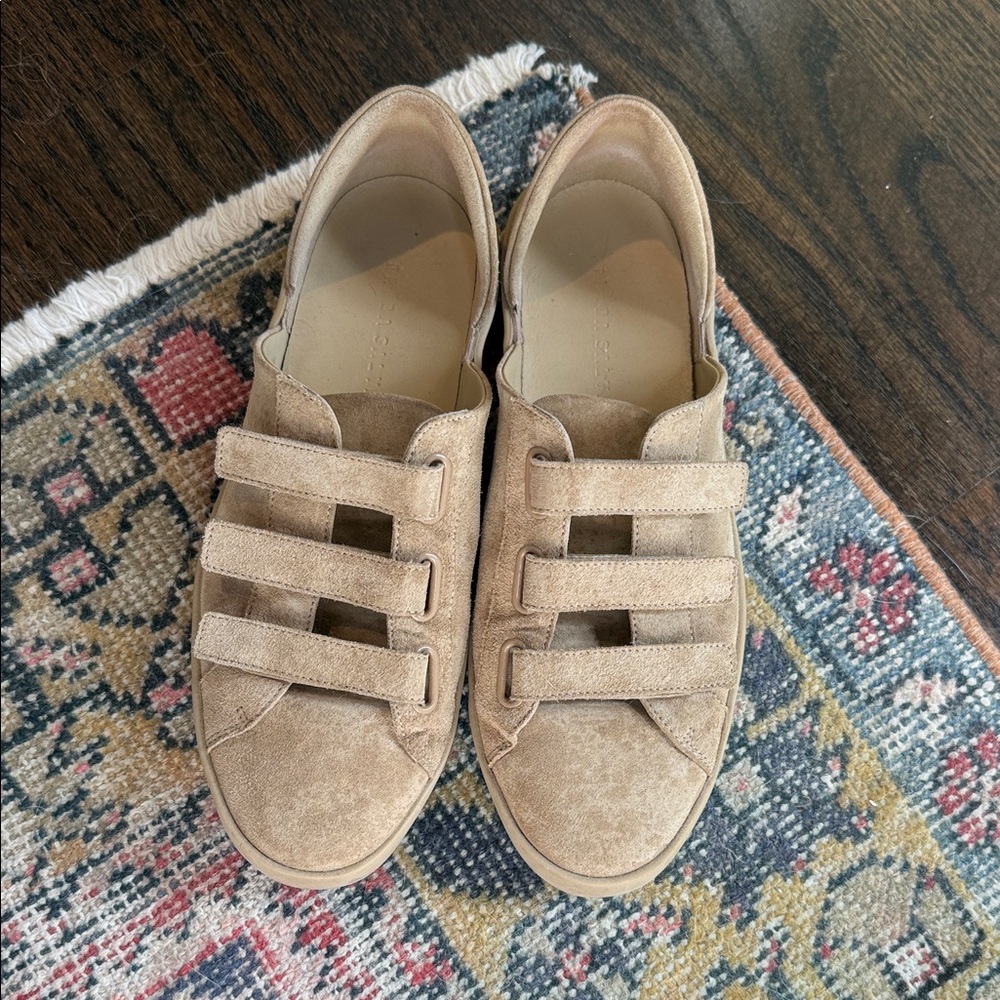 Freda Salvador Eda D’Orsay Tan Suede Sneakers